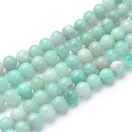 Natural Amazonite Beads Strands, Round, 4~4.5mm, Hole: 1mm, about 83~93pcs/strand, 14.5~15.3 inch(G-T055-4mm-17)