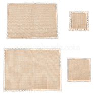 Rectangle Jute Cloth Table Mat, Peru, 10.5~40.5x10.5~30.5x0.1cm, 4pcs/set(AJEW-WH0180-39)