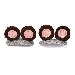 Iron Snap Hair Clips, with Polyester Thread, Bear Ear, Colorful, 59x26x39mm(PHAR-L007-D01)