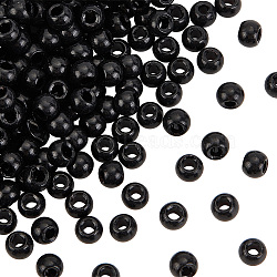 Glass Beads, Rondelle, Black, 6.3x5mm, Hole: 2.5mm(GLAA-WH0036-09A)