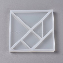 DIY Silicone Molds, Resin Casting Molds, For UV Resin, Epoxy Resin Jewelry Making, DIY Resin Bangle Jewelry Making, Square, White, 11.6x11.5x1.3cm(AJEW-F030-12)