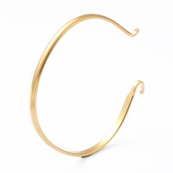 Ion Plating(IP) 304 Stainless Steel Cuff Bangle Making, Interchangeable Cuff Bangle, Real 18K Gold Plated, 1/8 inch(0.35cm), Inner Diameter: 2-1/8 inch(5.45cm)x2 inch(4.95cm)