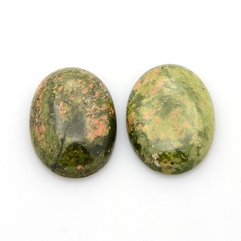 Natural Unakite Gemstone Cabochons, Oval, 25x18x5~7mm