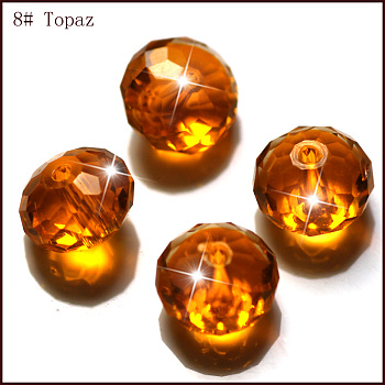 Imitation Austrian Crystal Beads, Grade AAA, Faceted, Rondelle, Orange, 6x4mm, Hole: 0.7~0.9mm