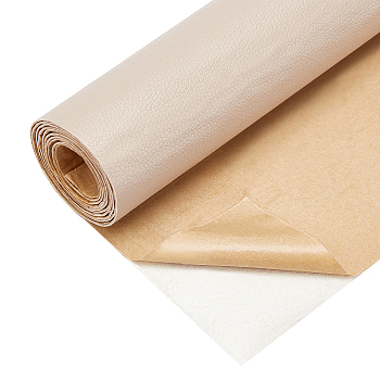 PU Leather Self-adhesive Fabric, Rectangle, Wheat, 135x30x0.1cm