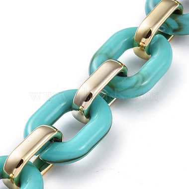 cadenas de cable de acrílico hechas a mano(AJEW-JB00658-02)-2