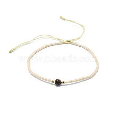Adjustable Natural Tiger Eye Braided Bead Bracelets(BJEW-F391-A09)-2