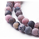 Frosted Natural Rhodonite Round Bead Strands(X-G-E487-12-8mm)-2