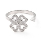 Clover Rotatable Open Ring for Women(RJEW-M139-12P)-1