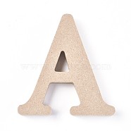 Letter Unfinished Wood Slices, Laser Cut Wood Shapes, for DIY Painting Ornament Christmas Home Decor Pendants, Letter.A, 100x95x15mm(DIY-WH0162-62A)