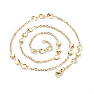 Vacuum Plating 304 Stainless Steel Coffee Bean Chain Necklaces, with Lobster Claw Clasps, Golden, 17.91 inch(45.5cm), 2mm(NJEW-I248-12G)