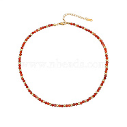 Natural Dyed Jade Beaded Necklaces for Women, Dark Red, 14.96 inch(38cm)(KN2634-1)