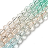 Dyed & Heated Synthetic Quartz Beads Strands, Gradient Color Round Beads, Green, 6mm, Hole: 1.8mm, about 76pcs/strand, 15.75''(40cm)(G-P502-01A-01)