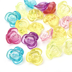 Transparent Acrylic Beads, Flower, Mixed Color, 13.5x14x7mm, Hole: 1.5mm, about 1310pcs/500g(MACR-S296-51)