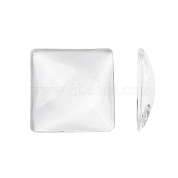 Transparent Glass Square Cabochons, Clear, 25x25x6mm(X-GGLA-A001-25mm)