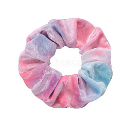 Tie Dye Cloth Elastic Hair Accessories, for Girls or Women, Scrunchie/Scrunchy Hair Ties, Pink, 160mm(OHAR-PW0003-210B)