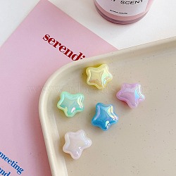 Opaque Acrylic Bead, Star, Mixed Color, 18.6x20x11mm, Hole: 3mm(X-OACR-H027-06)