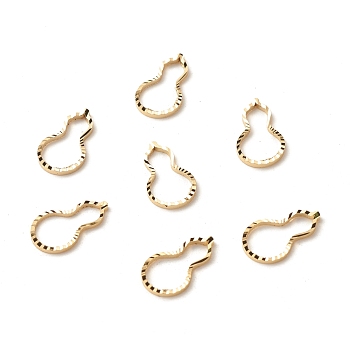 Brass Linking Rings, Long-Lasting Plated, Cadmium Free & Lead Free, Gourd, Real 24K Gold Plated, 12x7x1mm, Inner Diameter: 10x6mm