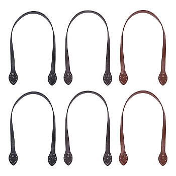 3 Colors PU Leather Bag Handles, for Jewelry Box Accessories, Mixed Color, 59.8x1.55x0.25cm, Hole: 1.8mm