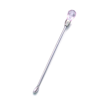 Stainless Steel Sealing Wax Mixing Stirrers, Acrylic Head Melting Spoon, Lavender Blush, 103x9mm