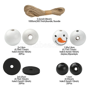 Kit de fabrication de décoration de pendentif bonhomme de neige de noël(DIY-YW0007-37)-3