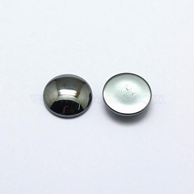8mm PrussianBlue Flat Round Non-magnetic Hematite Cabochons