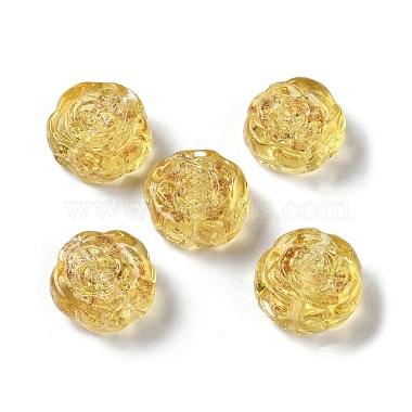 Gold Flower Lampwork Beads