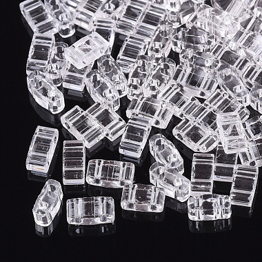 5mm Clear Rectangle Glass Beads