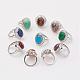 Natural & Synthetic Mixed Stone Finger Rings(RJEW-P122-M)-2