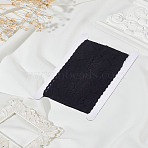 6 Yards Polyester Elastic Lace Trim, Black, 2-1/4 inch(58mm)(OCOR-LP0004-64)