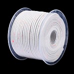 50M Confetti Soft Macrame Cotton Cord, Round Braided Rope, for Wall Hanging, Crafts, Gift Wrapping, White, 3mm, about 54.68 Yards(50m)/Roll(OCOR-Q060-01A-01)