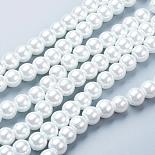 8mm White Round Glass Pearl Beads(HY-8D-B01)