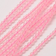 Natural Rose Quartz Round Bead Strands, 3mm, Hole: 0.8mm, about 126pcs/strand, 16 inch(G-A130-3mm-13)