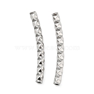 304 Stainless Steel Tube Beads, Diamond Cut, Curved Tube, Golden, 20x2mm, Hole: 1mm(STAS-B047-29B-G)