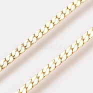 Vacuum Plating Brass Chain Necklaces, with Lobster Claw Clasps, Long-lasting Plated, Real 24K Gold Plated, 23.4 inch(59.5cm), 2mm(X-NJEW-O101-16G)