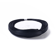 Satin Ribbon, Black, 1/4 inch(7mm) wide, 25yards/roll(22.86m/roll)(X-RC012-39)
