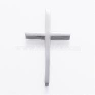 304 Stainless Steel Pendants, Latin Cross, Stainless Steel Color, 42x24x5mm, Hole: 3.5mm(STAS-H350-A-04P)