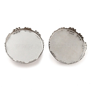 304 Stainless Steel Brooch Base Settings, Flat Round, Stainless Steel Color, 26.5x4mm, Tray: 25mm(FIND-D035-02C-P)