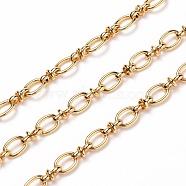 Brass Link Chains, with Spool, Unwelded, Real 18K Gold Plated, Oval: 8x5.5x1mm, Link: 8x4mm, about 16.4 Feet(5m)/roll(CHC-A004-02G)