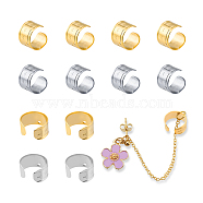 SUPERFINDINGS 40Pcs 2 Colors Brass Ear Cuff Findings, Ring with Star, with Holes, Mixed Color, 10.5x11x7mm, Hole: 0.8mm, 20Pcs/color(KK-FH0004-46)