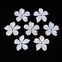 Plastic Beads, Flower, Pink, 19~21x20~22x3mm, Hole: 1.2mm(KY-N015-51A)