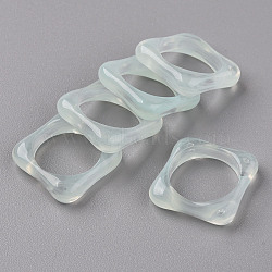 Imitation Jelly Style Resin Finger Rings, Square, Light Cyan, US Size 7 1/4(17.7mm)(RJEW-S046-001-C02)