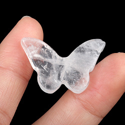 Natural Quartz Crystal Pendants, Butterfly Charms, 20x30x7mm(PW-WG51197-04)