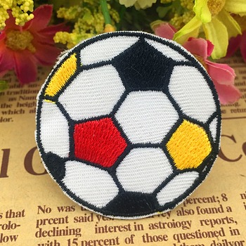 Polyeater Computerized Embroidery Cloth Sew on Patches, Costume Accessories, Appliques, Football, Colorful, 45x1mm