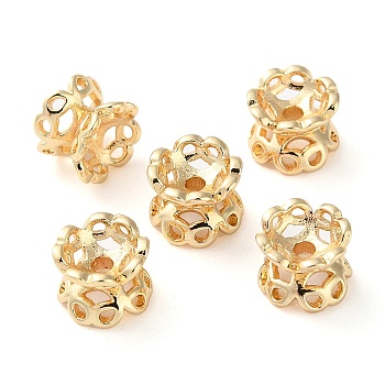 Rack Plating Brass Beads, Long-Lasting Plated, Real 14K Gold Plated, 6.5x5mm, Hole: 1.4mm