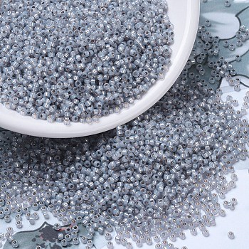 MIYUKI Round Rocailles Beads, Japanese Seed Beads, 11/0, (RR576) Dyed Smoky Opal Silverlined Alabaster, 2x1.3mm, Hole: 0.8mm, about 50000pcs/pound