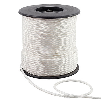 Nylon Braided Cords, Round, White, 3mm, about 54.68 Yards(50m)/Roll