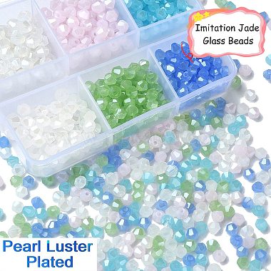 600Pcs 6 Colors Imitation Jade Electroplate Glass Beads Strands(GLAA-YW0003-28)-4
