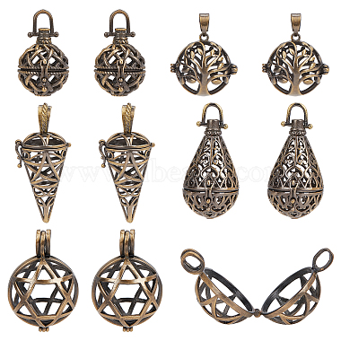 Antique Bronze Mixed Shapes Brass Pendants
