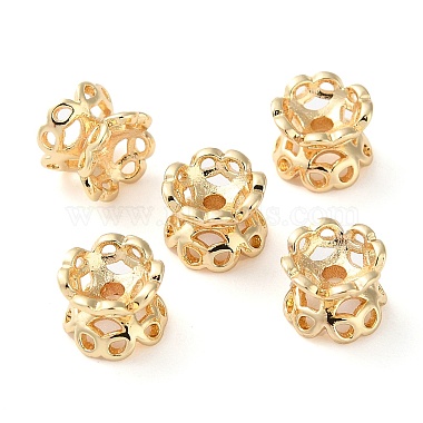 Real 14K Gold Plated Flower Brass Beads